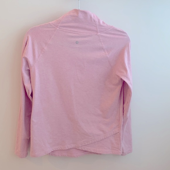 Fleece top heathered pink sweatshirt - yoga details. Small. - Picture 2 of 5